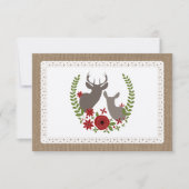 Burlap + Lace Inspiriert Weihnachtshirsch R.S.V.P. RSVP Karte (Vorderseite)