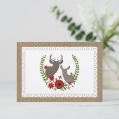 Burlap + Lace Inspiriert Weihnachtshirsch R.S.V.P. RSVP Karte (Stehend Vorderseite)