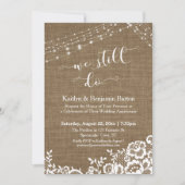 Burlap Lace Light Strings machen wir noch immer Ju Einladung (Vorderseite)