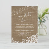 Burlap Lace Light Strings machen wir noch immer Ju Einladung (Stehend Vorderseite)