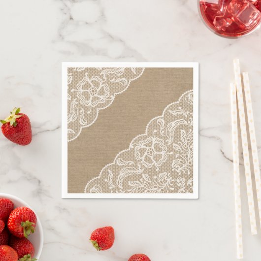 Burlap & Lace Napkins Serviette (Beispiel)