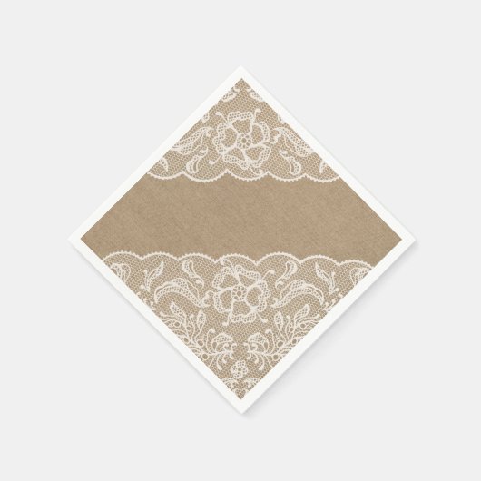 Burlap & Lace Napkins Serviette (Ecke)