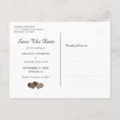 Burlap Lace Navy Blue Blush Save the Date Foto Ankündigungspostkarte (Rückseite)