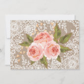 Burlap Lace Pink Floral Baby Shower Cowgirl Boots Einladung (Rückseite)