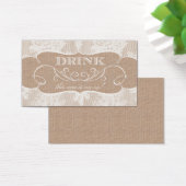 Burlap & Lace Print Wedk Drink Ticket (Schreibtisch)