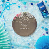 Burlap Lace Rustic Country Floral Hochzeit Pappteller (Party)