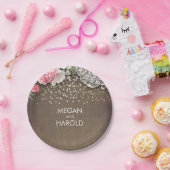 Burlap Lace Rustic Country Floral Hochzeit Pappteller (Party)