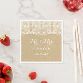 Burlap Lace Rustic Wedding Paper Napkins Serviette (Beispiel)