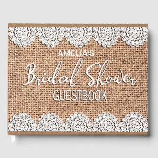 Burlap Lace Rustikales Brautparty Guestbook Gästebuch