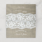 Burlap & Lace Simple Country Rustic Wedding Table Platzkarte (Außenseite Aufgefaltet)