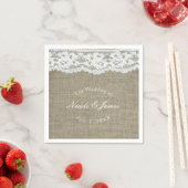 Burlap & Lace Simple Rustic Elegante Wedding Custo Serviette (Beispiel)