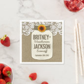Burlap Lace Sunflower Mason Jar Wedding Napkins Serviette (Beispiel)