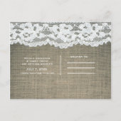 Burlap Lace Sunflowers Daisies Mason Save the Date Ankündigungspostkarte (Rückseite)