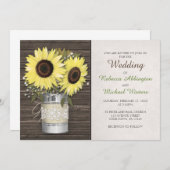 Burlap & Lace Tin Can Sonnenblumen Einladung (Vorne/Hinten)