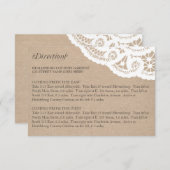 Burlap Lace Wedding Directors Enclosure Card Begleitkarte (Vorne/Hinten)