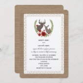 Burlap + Lace Weihnachtsmahl Einladung (Vorne/Hinten)