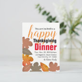 Burlap Leaf, Happy Thanksgiving Dinner Einladung Postkarte (Stehend Vorderseite)