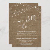 Burlap Light Strings machen wir noch immer Jubiläu Einladung (Vorne/Hinten)