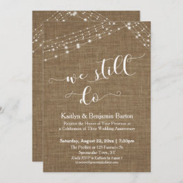 Burlap Light Strings machen wir noch immer Jubiläu Einladung