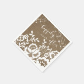 Burlap Lights & White Lace glücklich immer nach Serviette (Ecke)