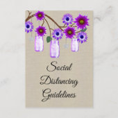 Burlap Lila Floral Mason Jar Sicherheitsmaßnahmen Begleitkarte (Vorderseite)