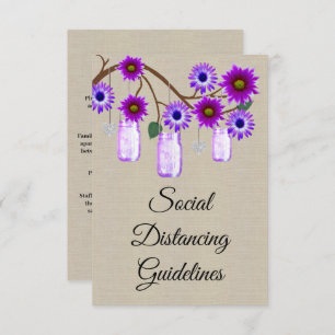 Burlap Lila Floral Mason Jar Sicherheitsmaßnahmen Begleitkarte