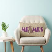 Burlap lila mr mrs Hochzeit dekoratives Kissen (Stuhl )