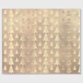 Burlap Linen Hütte Gold Grunge Weihnachtsbaum Geschenkpapier (Flach)