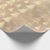 Burlap Linen Hütte Gold Grunge Weihnachtsbaum Geschenkpapier (Ecke)