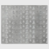 Burlap Linen Hütte Gray Silver Weihnachtsbaum Geschenkpapier (Flach)