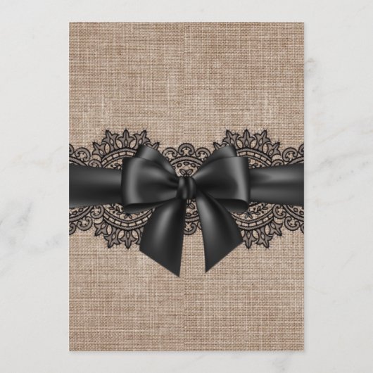 Burlap, Linen und Spitzen, Hochzeitsmenü nach Maß Menükarte (Rückseite)