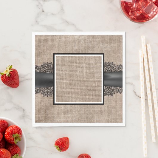 Burlap-, Liner- und Spitzen-Servietten Serviette (Beispiel)