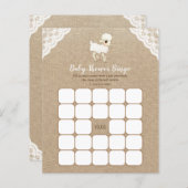 Burlap Little Lamb Baby Dusche Bingo Spiel (Vorne/Hinten)
