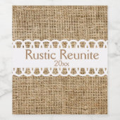 Burlap Look and Ribbon Design Wine Label Weinetikett (Einzelnes Label)
