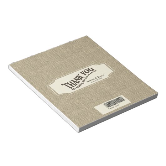 Burlap Look Candy Bar Wrap Notizblock (angewinkelt)