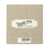 Burlap Look Candy Bar Wrap Notizblock (Vorderseite)