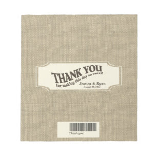 Burlap Look Candy Bar Wrap Notizblock