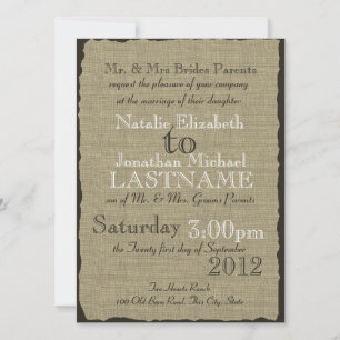 Burlap Look Rustikale Hochzeit Einladung