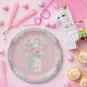 Burlap Mason Jar Baby Duschpapier Teller (Party)