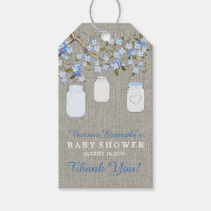 Burlap Mason Jar Baby Shower Geschenkanhänger