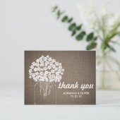 Burlap Mason Jar Blume Hochzeit Vielen Dank Postkarte (Stehend Vorderseite)