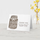 Burlap Mason Jar, Erste Heilige Kommune Vielen Dan Karte (Gelbe Blume)