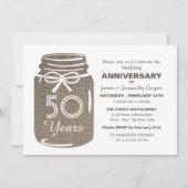 Burlap Mason Jar, Jahrestag Ankündigung (Vorderseite)