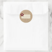 Burlap Mason Jar Labels Runder Aufkleber (Tasche)