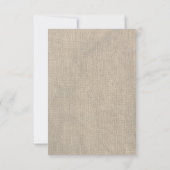 Burlap Mason Jar Rustic RSVP Karte (Rückseite)