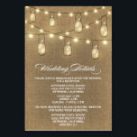 Burlap Mason Jar Wedding Empfang   Hotel Cards Tischnummer<br><div class="desc">Burlap Mason Jar Wedding Reception   Hotel Cards - beinhalten diese Detailkarten,  um Ihre Gäste über Ihre Empfang-Lage,  die Empfang-Timeline und Hotel-Informationen zu informieren,  um die Planung zu erleichtern.</div>