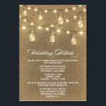 Burlap Mason Jar Wedding Empfang   Hotel Cards Tischnummer<br><div class="desc">Burlap Mason Jar Wedding Reception   Hotel Cards - beinhalten diese Detailkarten,  um Ihre Gäste über Ihre Empfang-Lage,  die Empfang-Timeline und Hotel-Informationen zu informieren,  um die Planung zu erleichtern.</div>