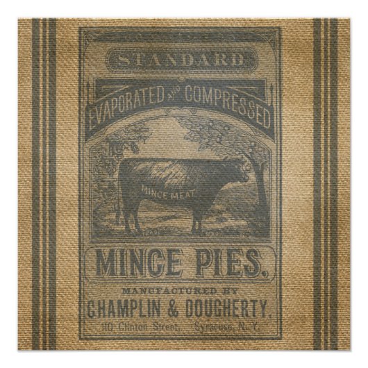 Burlap Mince Pies Vintage Werbung Poster (Vorderseite)