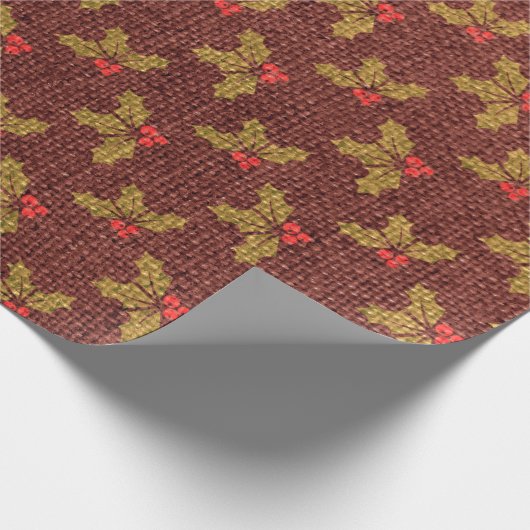 Burlap Mistletoe Geschenkpapier (Ecke)
