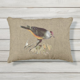 Burlap mit Bird-Patio Kissen Für Draußen